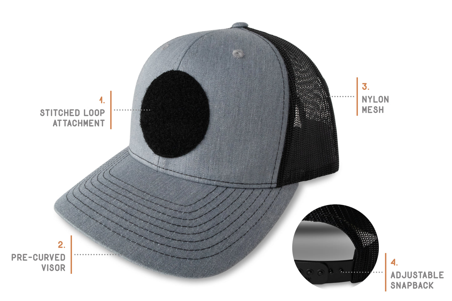 Alpha Tactical Patch Hat - Heather/Black